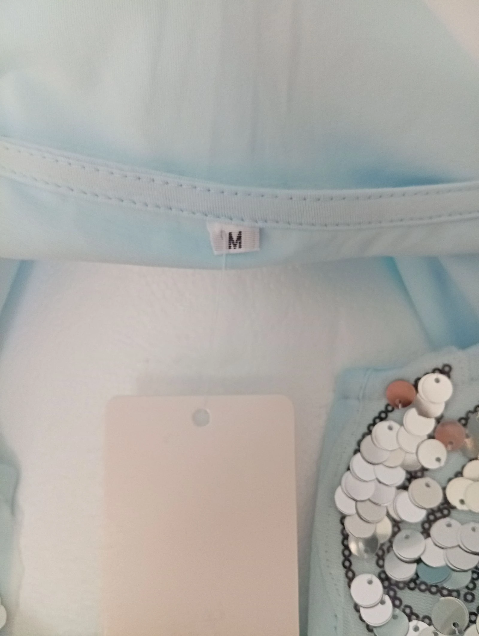 T-shirt met pailletten en spiegelparels, engelenvleugels 95% – photo 5